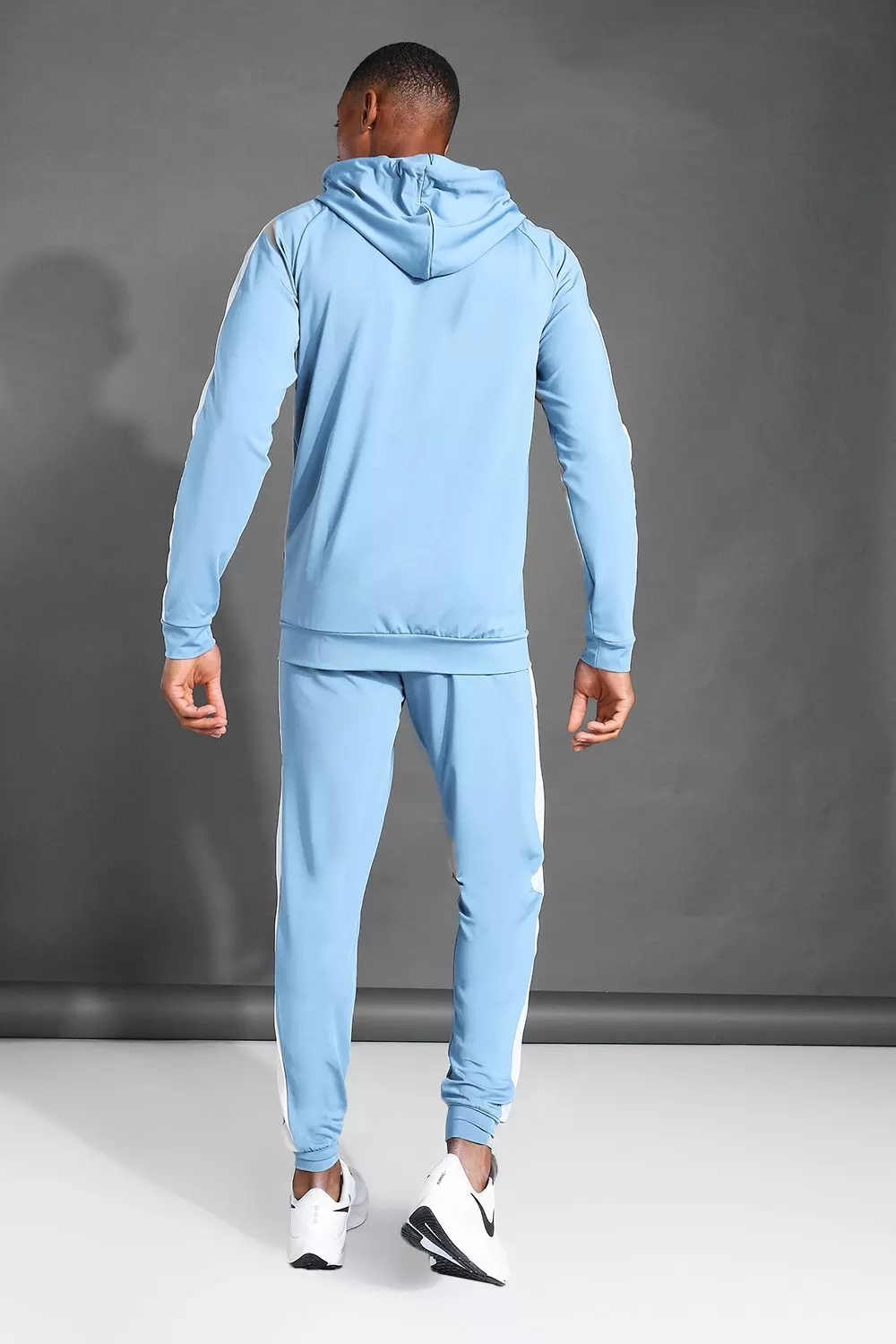 Side stripe hot sale tracksuit mens